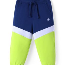 Honeyhap Premium 100% Cotton Full Length Cut and Sew Solid Lounge Pants With Bio Finish - Navy Peony Bright White &Kiwi Colada-image-65
