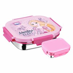 Joyo Disney Princess Stainless Steel Lunch Box 550 ml with Dabbi 80 ml - Light Pink-image-16