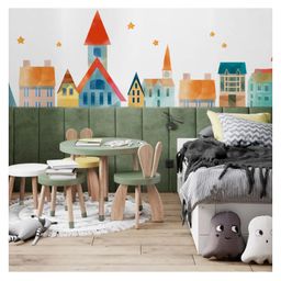 Jaamso Royals Multicolor Cartoon House Design Wall Art Decoration Wall Sticker-14