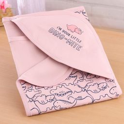 Simply Interlock Knit Bath Towel with Dino & Text Print L 80 x B 80 cm - Pink-picture-3