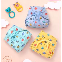 Babyhug Dryfeel Cloth Langot With Solar Print Pack Of 3 - Multicolour-14