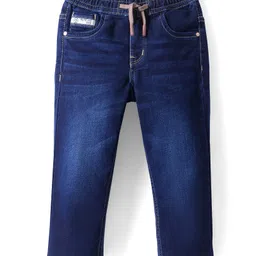 Ruff Woven Full Length Washed Denim Jeans - Navy Blue-picture-13