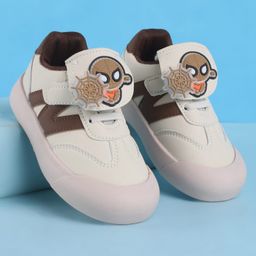 Babyoye Velcro Closure Casual Shoes with Spider Man Applique - Light Brown-picture-9