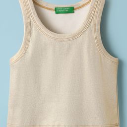 UCB Cotton Knit Sleeveless Solid Color Tank Top - Gold-image-35