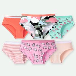 Ariel Cotton Blend Pack Of 6 Camouflage Printed Striped Panties - Multi Colour-5