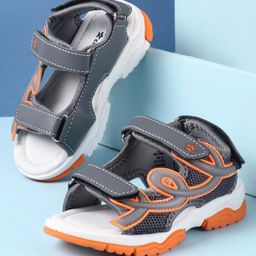 Cute Walk by Babyhug Solid Sandals with Velcro Closure - Grey-picture-44