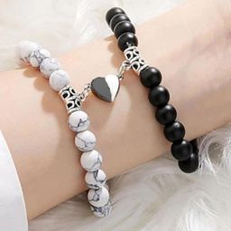 Teeragaj Set Of 2 Artificial Beaded Elasticated Bracelets-51