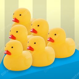 BitFeex Squeezy Duck Shape Toy Soft Rubber, Chu Chu Sound, Fun Bath Time Toy for Kids 1+ Years, 12 pcs Duck, Color May Vary image 2