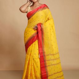 WoodenTant Woven Design Pure Cotton Taant Saree-28