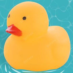 BitFeex Squeezy Duck Shape Toy Soft Rubber, Chu Chu Sound, Fun Bath Time Toy for Kids 1+ Years, 12 pcs Duck, Color May Vary image 3