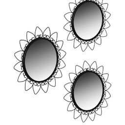 Urban Hamlet Set Of 3 Black Iron Decorative Wall Mirror-image-69