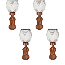 SOMIL White & Red Printed Glass Cylinder Shaped Wall Lamp-18
