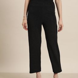 Qurvii Solid High-Waisted Cropped Palazzos-picture-42