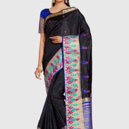 Mimosa Black Embroidered Sarees With Blouse-image-35
