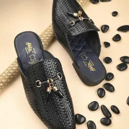 Hitz Luxure Men's Black Mule Shoes-picture-13