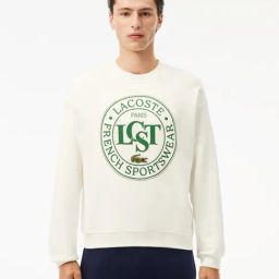 Lacoste White Loose Fit Printed Sweatshirt-image-71