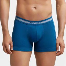 Jockey 1015 Poseidon Blue Super Combed Cotton Rib Trunks with Stay Fresh Properties-picture-44