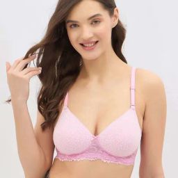 Clovia Pink Regular Fit Printed Bra-picture-14