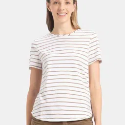 Jockey A121 White Cotton Relaxed Fit Striped T-Shirt-picture-16