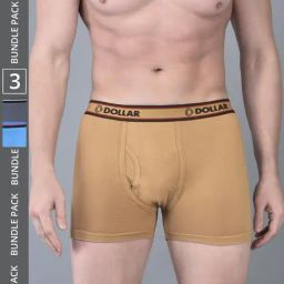 Dollar Bigboss Assorted Cotton Regular Fit Trunks - Pack Of 3-picture-31