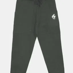 Kiddopanti Unisex Dark Grey Solid Track Bottoms Joggers-image-48