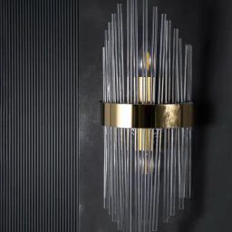 Whispering Homes Crystal Modern Gold Metal Wall Light-6
