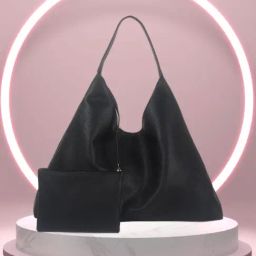 Yelloe Black Large Shoulder Bag-image-8