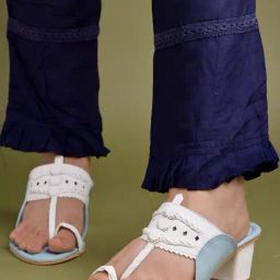 Shoetopia Kids Blue & White Toe Ring Sandals-image-38