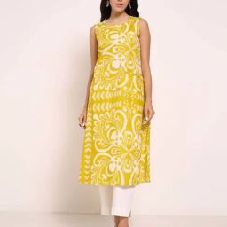 Rangmanch by Pantaloons Yellow Printed Kurtas-picture-42