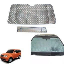 Auto Pearl F229 Dashboard Sun Shade Cover with Suction Cup for Tata Sumo Grande MK II (Grey)-image-9