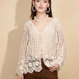 Global Republic Beige Lace Shrug-image-25