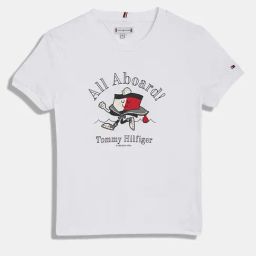 Tommy Hilfiger Kids White Printed Regular Fit T-Shirt-image-60