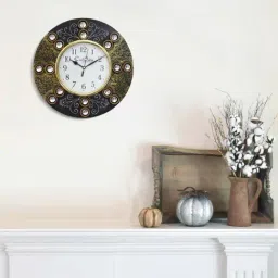 eCraftIndia Handcrafted Antique Design Papier-Mache Wooden Wall Clock-17