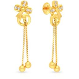 Malabar Gold and Diamonds 22k Yellow Gold Floral Earrings for Women-image-75