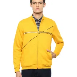 Louis Philippe Yellow Cotton Regular Fit Striped Sweatshirt-picture-5