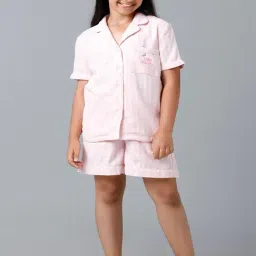 Under Fourteen Only Kids Pink Striped Shirt with Shorts-image-47