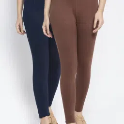Gracit Navy & Brown Mid Rise Leggings - Pack Of 2-picture-45