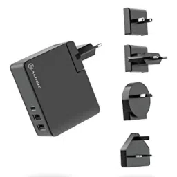 ALOGIC 3 Port USB-C & USB-A 45W Travel Charger with Multi Country Plugs (Black)-39