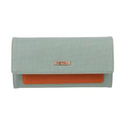 Metro Light Green Textured Bi-Fold Wallet for Women-7