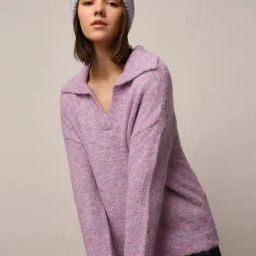 Only Lavender Self Design Pullover-48