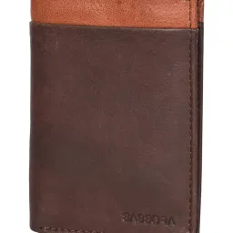 SASSORA Izan Brown & Tan Small Leather Bi-Fold Notecase for Men image 2