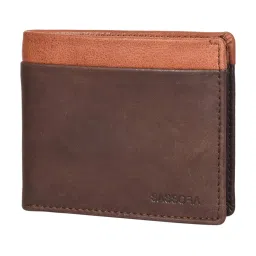 SASSORA Izan Brown & Tan Small Leather Bi-Fold Wallet for Men image 2