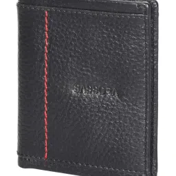 SASSORA Unlit Black & Red Small Leather Bi-Fold Notecase for Men image 2