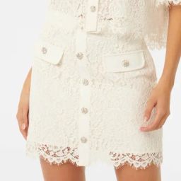Forever New White Lace A-Line Skirt-image-70