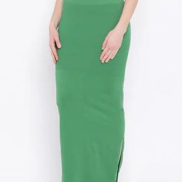 Clovia Green Plain Saree Shapewear-image-49