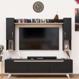 SPYDER CRAFT SL6 Engineered Wood TV Entertainment Unit (Brown)-46
