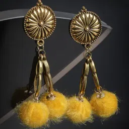 Panash Gold Plated Contemporary Drop Earrings-image-47