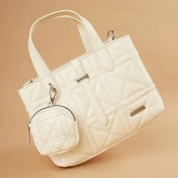 Ginger by Lifestyle Beige Quilted Handbag-picture-11
