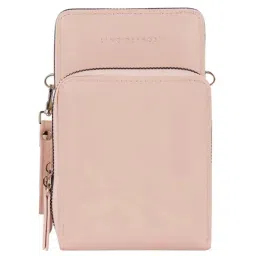 Lino Perros Pink Synthetic Solid Sling Handbag-picture-7