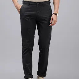 ColorPlus Men Self Design Textured Slim Fit Chinos Trousers-image-8
